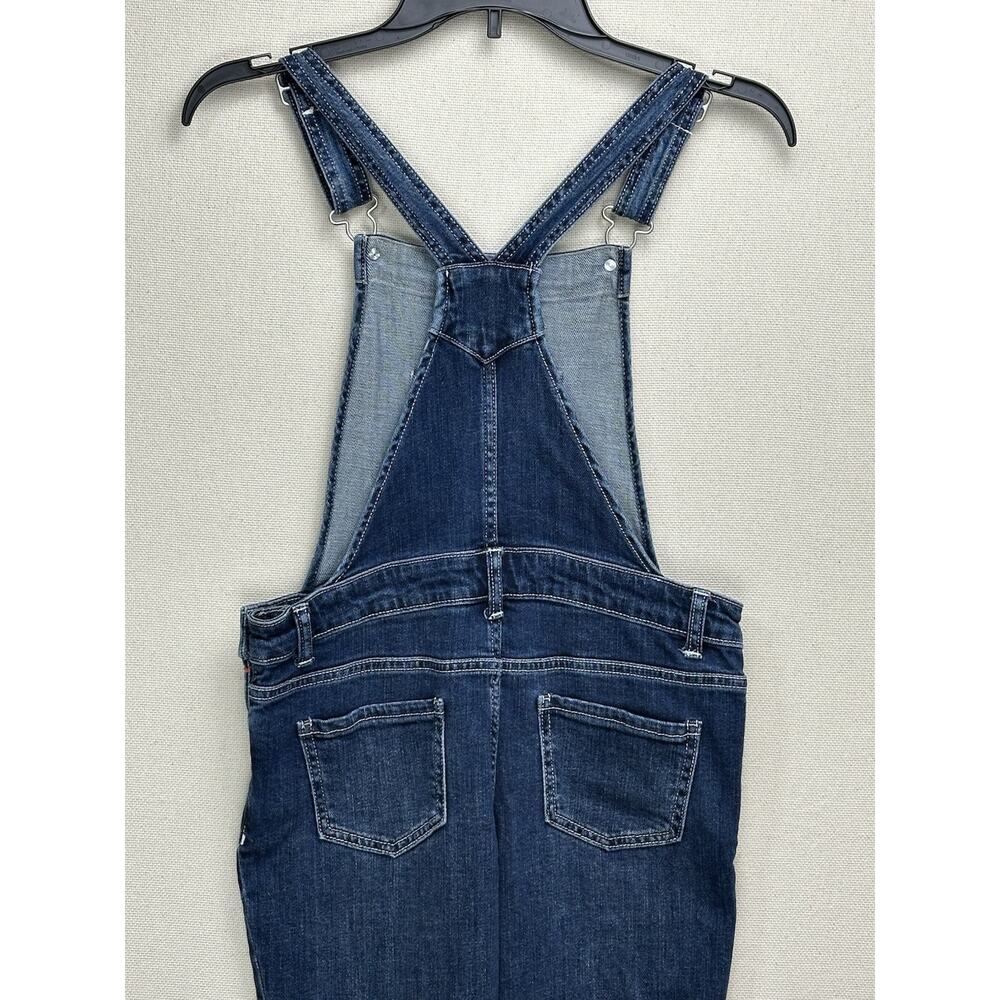 Cat & Jack Girls Distressed Blue Stretch Denim Bib Overalls Large 10-12 Unicorn - Picture 11 of 16